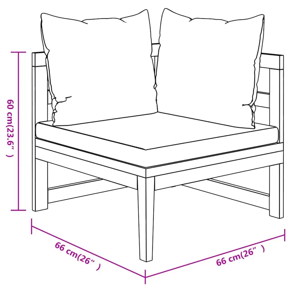 4 Piece Garden Lounge Set Wooden Patio Sofa Furniture with Cushions Cream