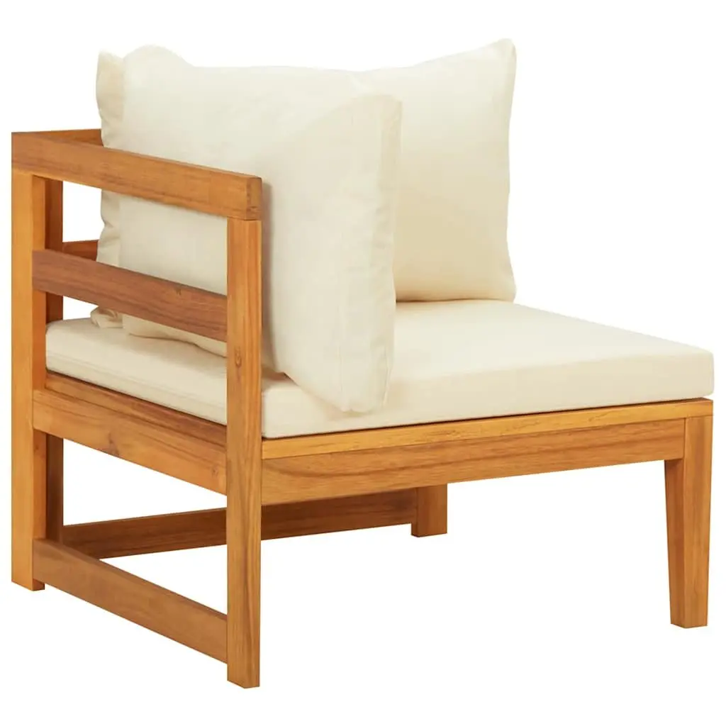 4 Piece Garden Lounge Set Wooden Patio Sofa Furniture with Cushions Cream