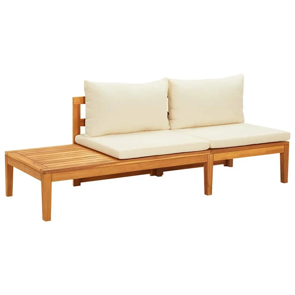 4 Piece Garden Lounge Set Wooden Patio Sofa Furniture with Cushions Cream