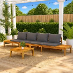 Reliable Acacia Wood Outdoor Benches with Cushions