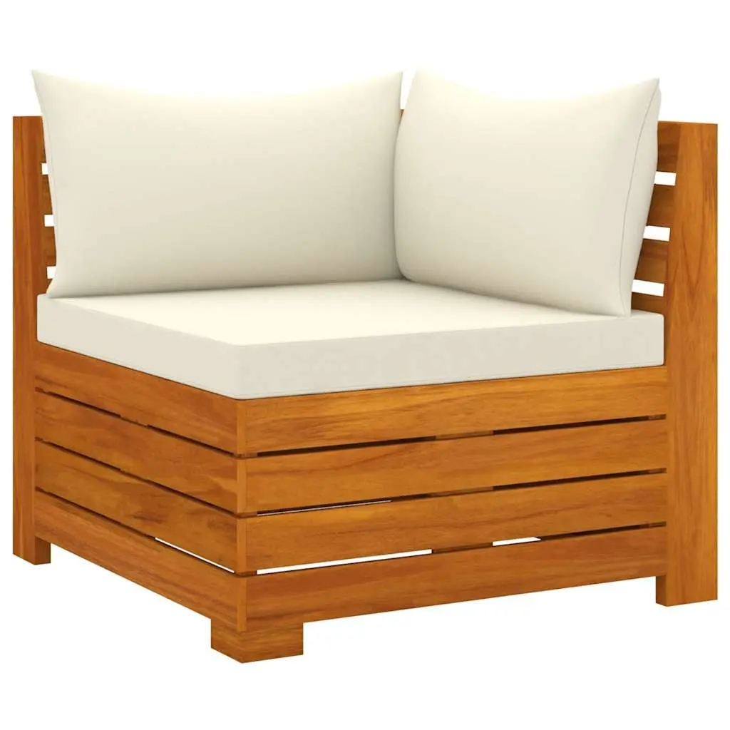 2-Seater Garden Sofa Outdoor Lounge White Wooden Patio Furniture with Cushions