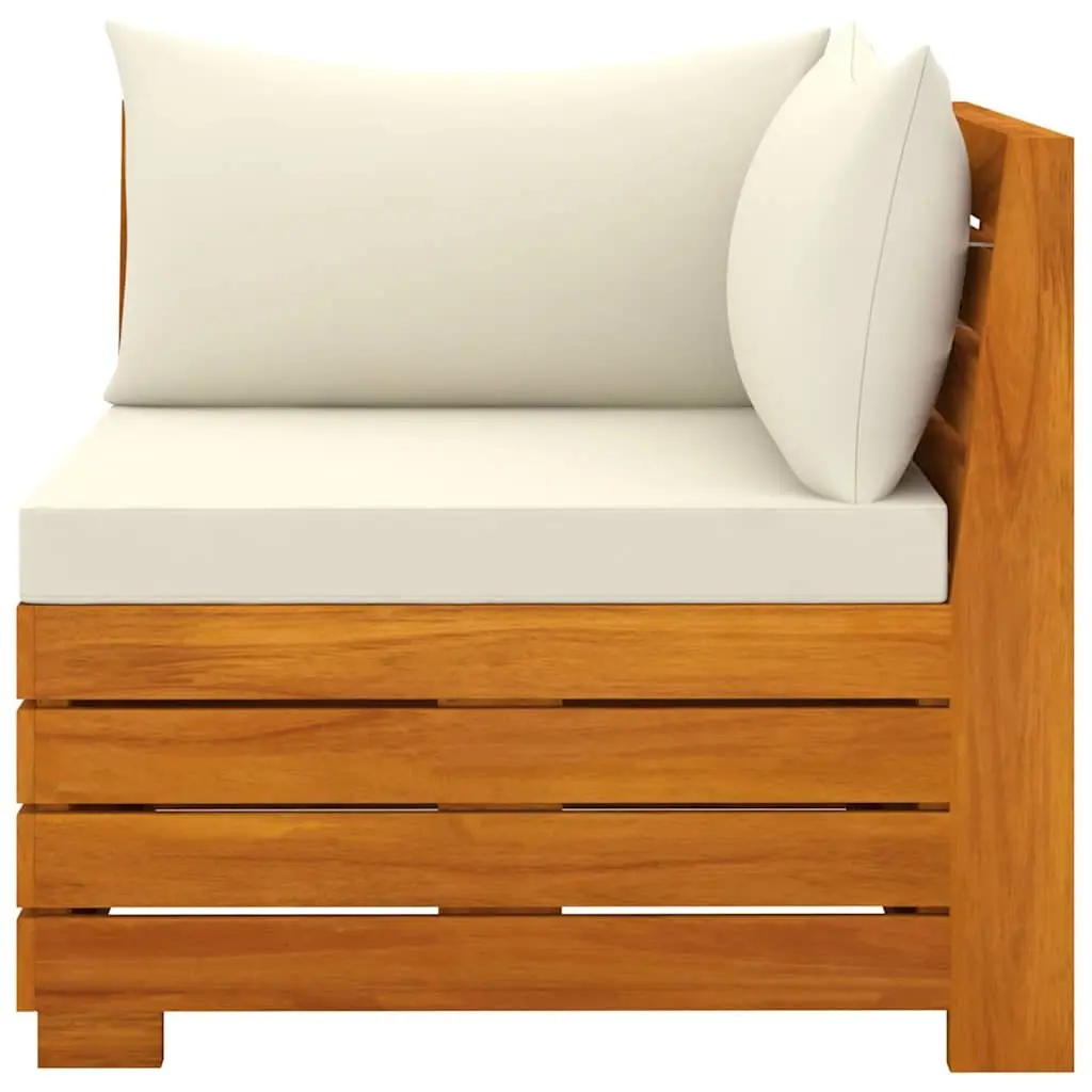 2-Seater Garden Sofa Outdoor Lounge White Wooden Patio Furniture with Cushions