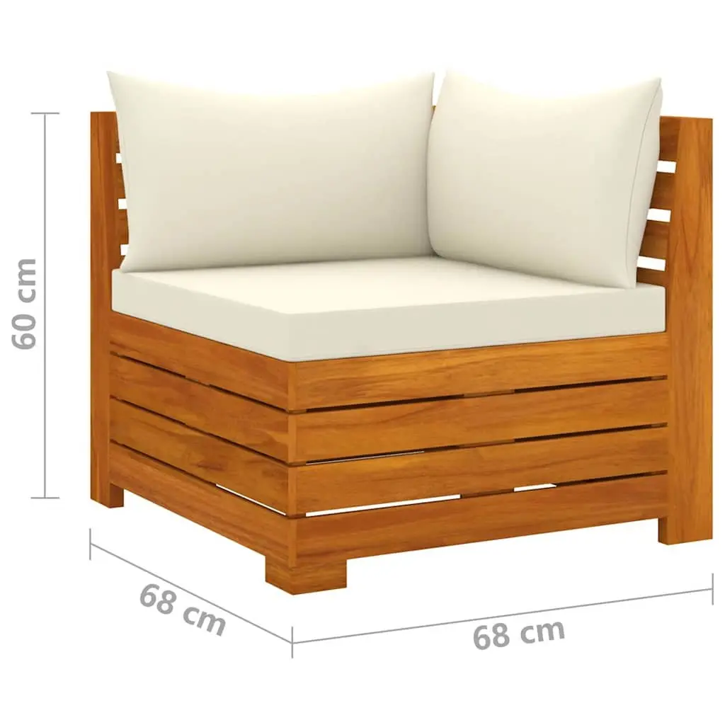 2-Seater Garden Sofa Outdoor Lounge White Wooden Patio Furniture with Cushions