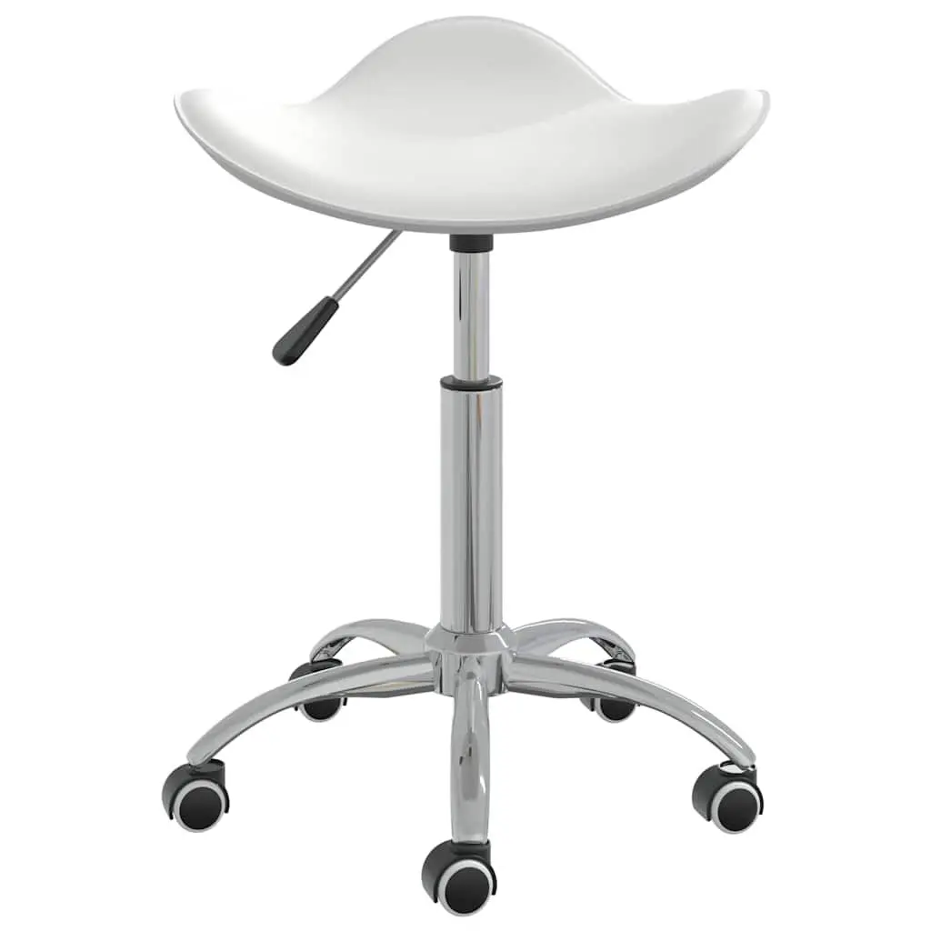 Office Chair Height Adjustable Swivel Seat White Faux Leather