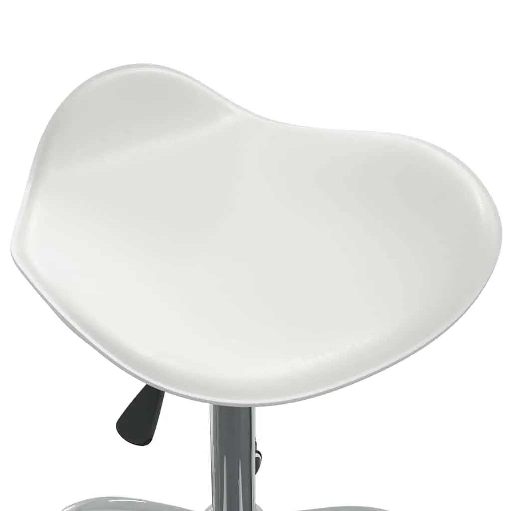 Office Chair Height Adjustable Swivel Seat White Faux Leather