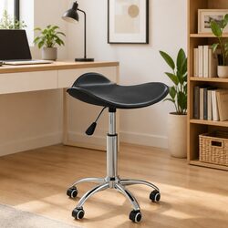 Practical Black Faux Leather Office Chair with Comfort Features