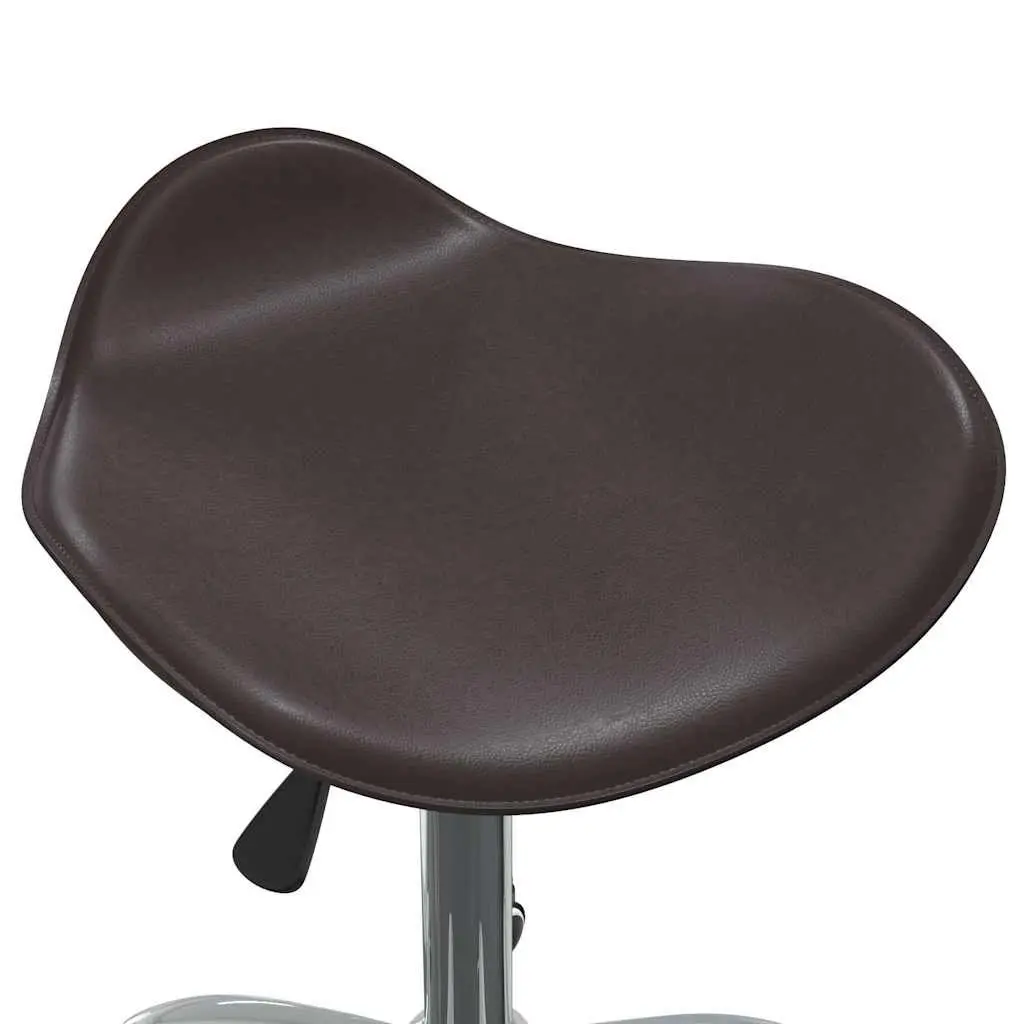 Office Chair Height Adjustable Swivel Brown Faux Leather