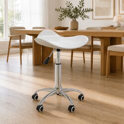 Comfortable and Functional White Swivel Dining Chair
