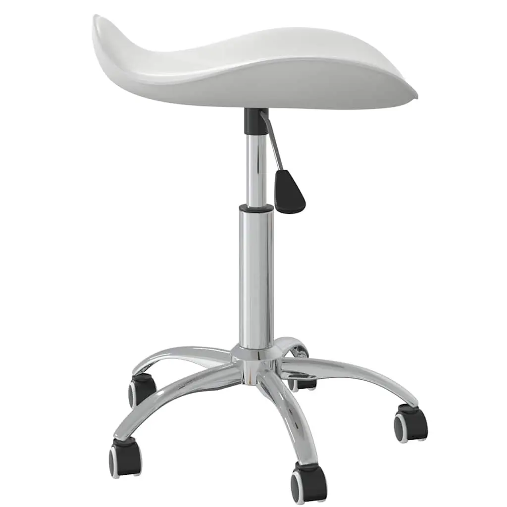Swivel Dining Chair Gas Lift Height White Faux Leather