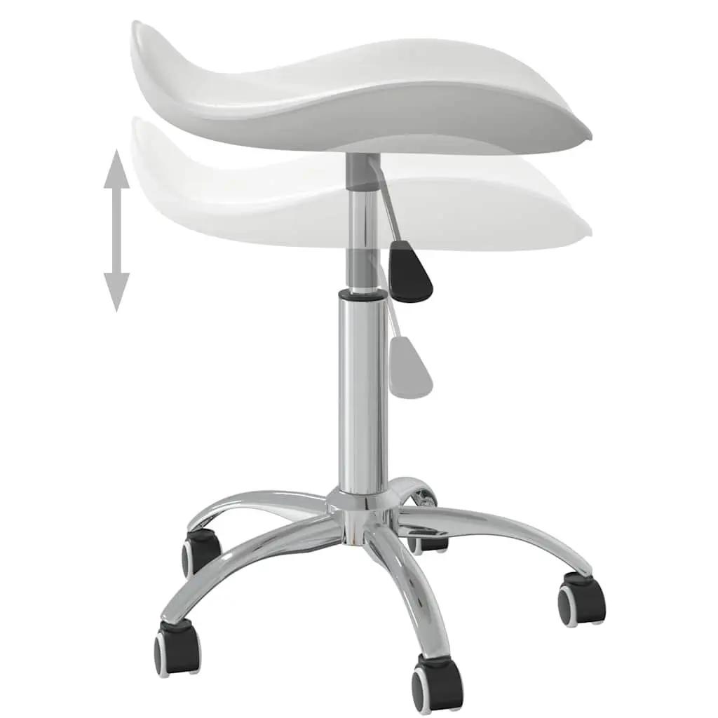 Swivel Dining Chair Gas Lift Height White Faux Leather