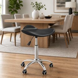 Comfortable and Practical Black Swivel Dining Chair