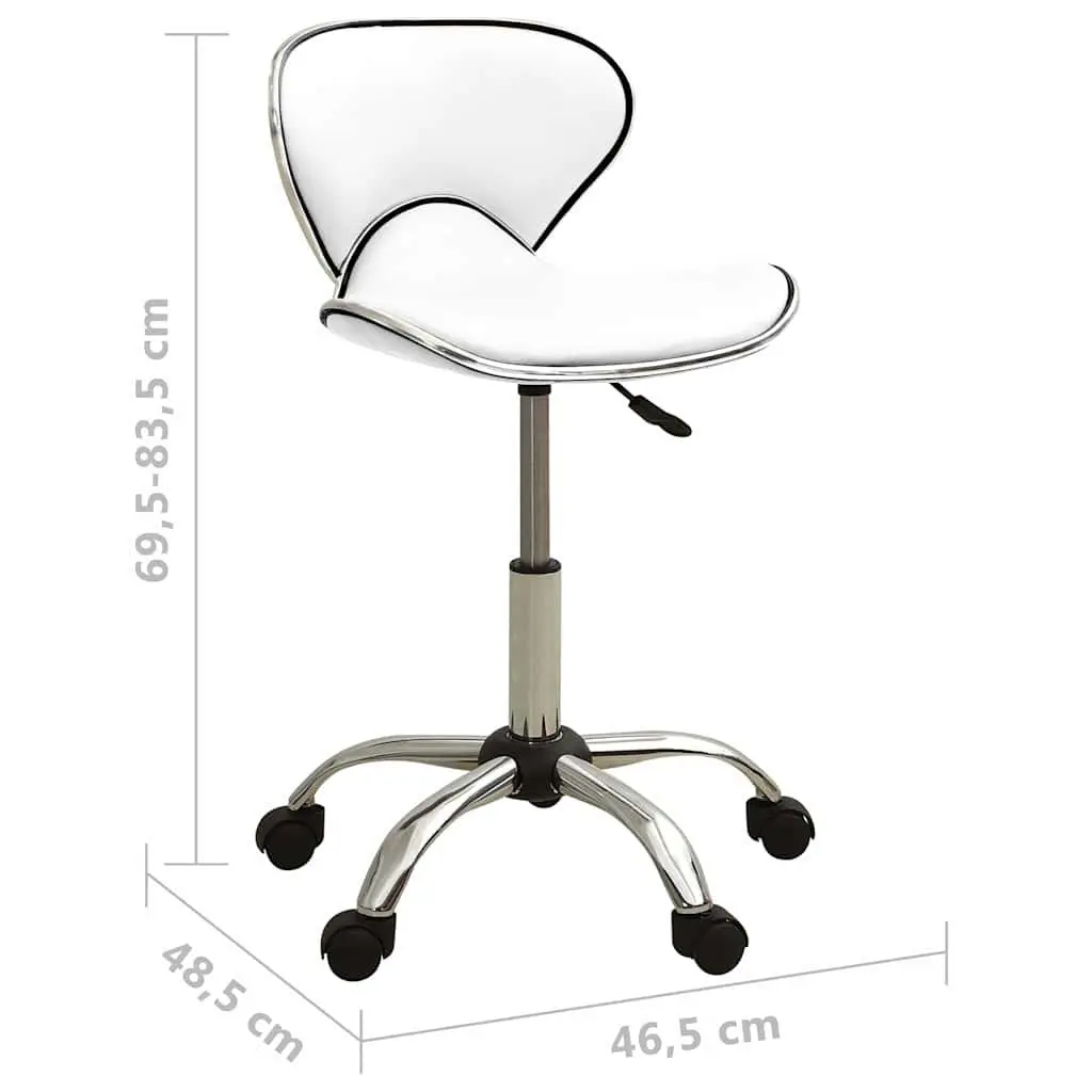 White Faux Leather Office Chair Swivel Height Adjustable Home Desk Task Chair