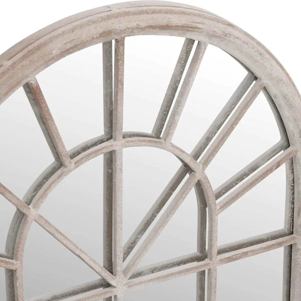Mirror Wall Mounted Indoor Decor 90x45 cm Cream Iron Frame