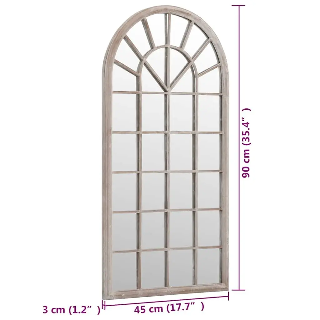 Mirror Wall Mounted Indoor Decor 90x45 cm Cream Iron Frame