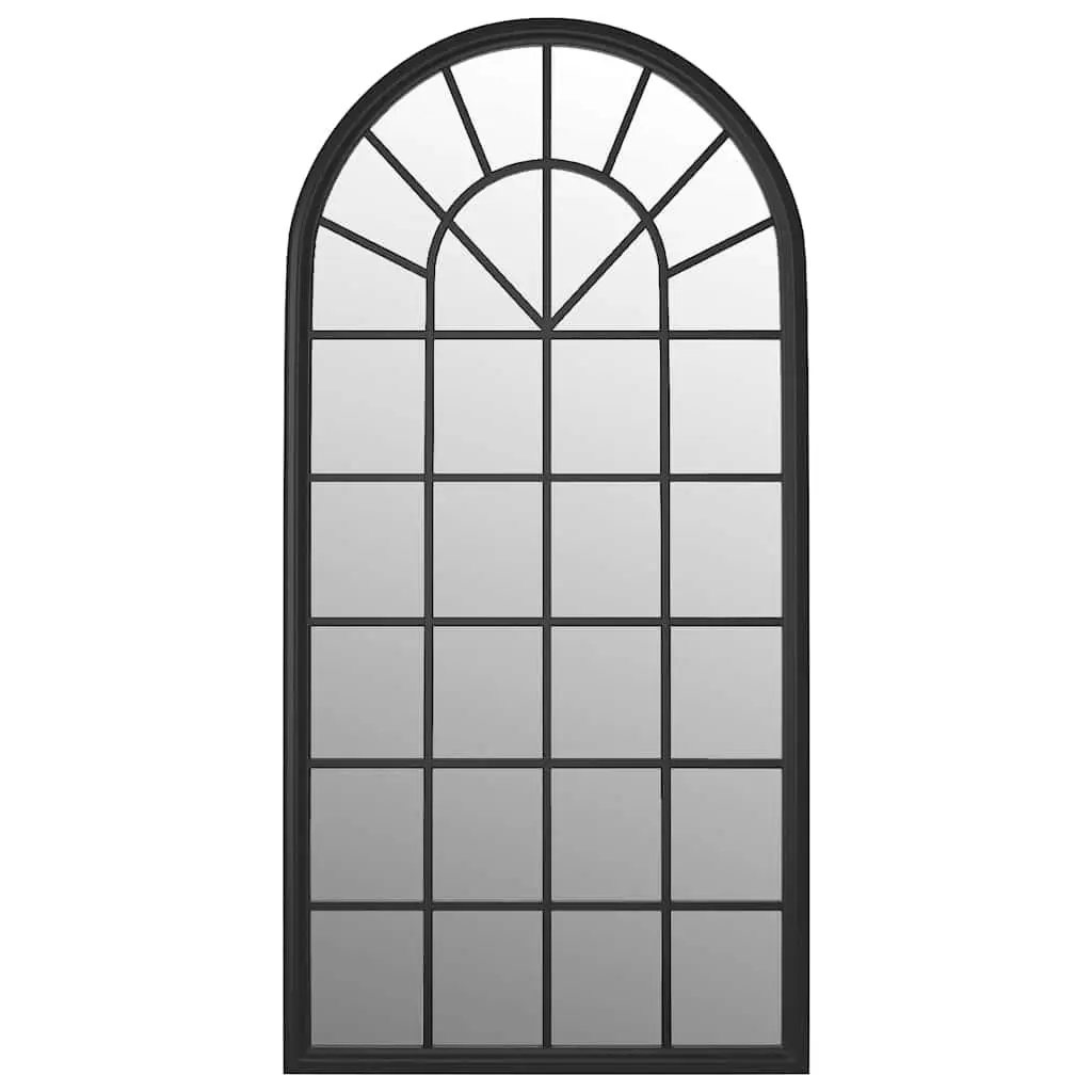 Indoor Wall Mounted Decorative Accent Mirror 90x45cm Black Iron Frame