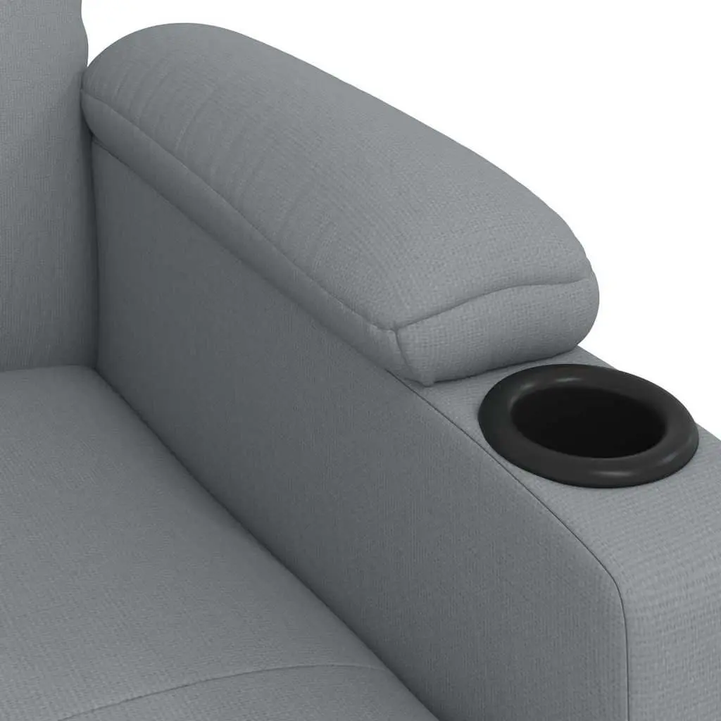 Stand Up Massage Chair Electric Recliner Lift Function Vibration Grey Fabric