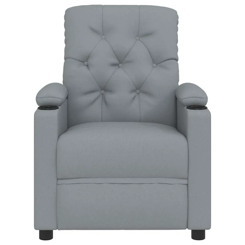 Stand Up Massage Chair Electric Recliner Lift Function Vibration Grey Fabric