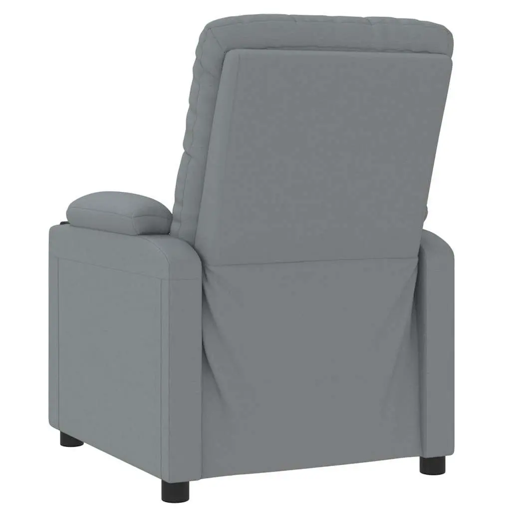 Stand Up Massage Chair Electric Recliner Lift Function Vibration Grey Fabric