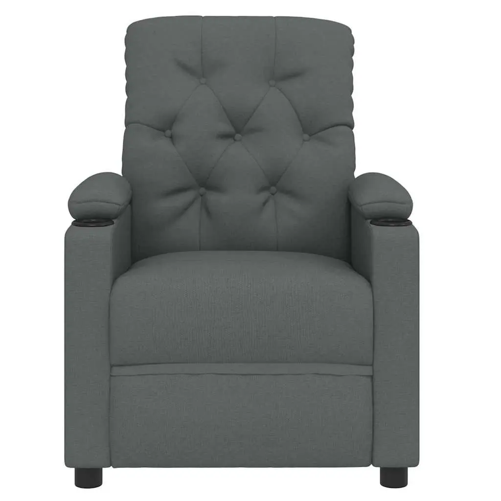 Electric Massage Chair Stand Up Lift Function Grey Fabric