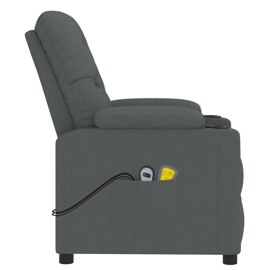 Electric Massage Chair Stand Up Lift Function Grey Fabric