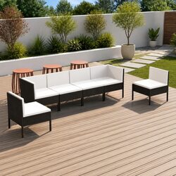 Comfortable and Functional 6-Piece Lounge Set for Outdoors