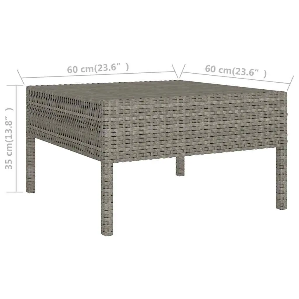 Outdoor Furniture Set 6 Piece Grey PE Rattan Lounge with Cushions for Relaxing Patio Living