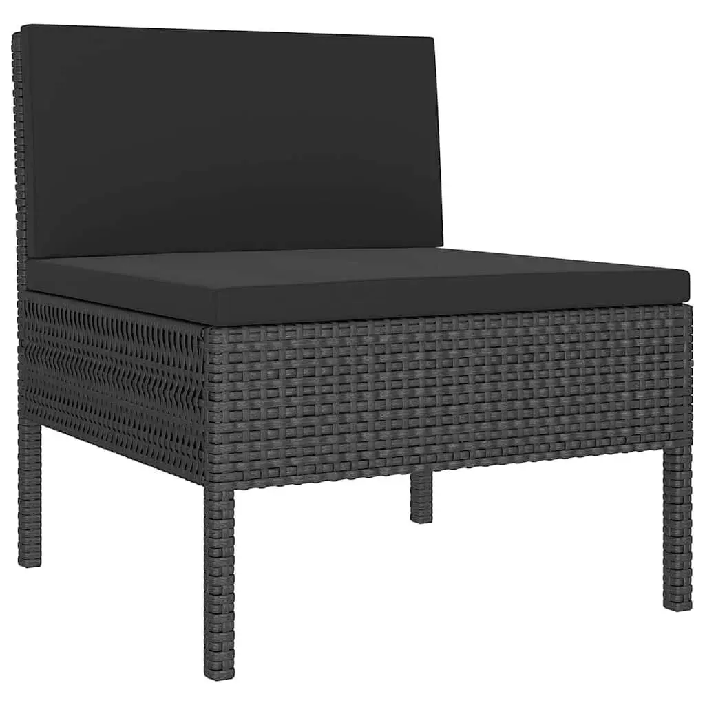 Garden Lounge Set Outdoor Patio Furniture 5 Piece Black Rattan