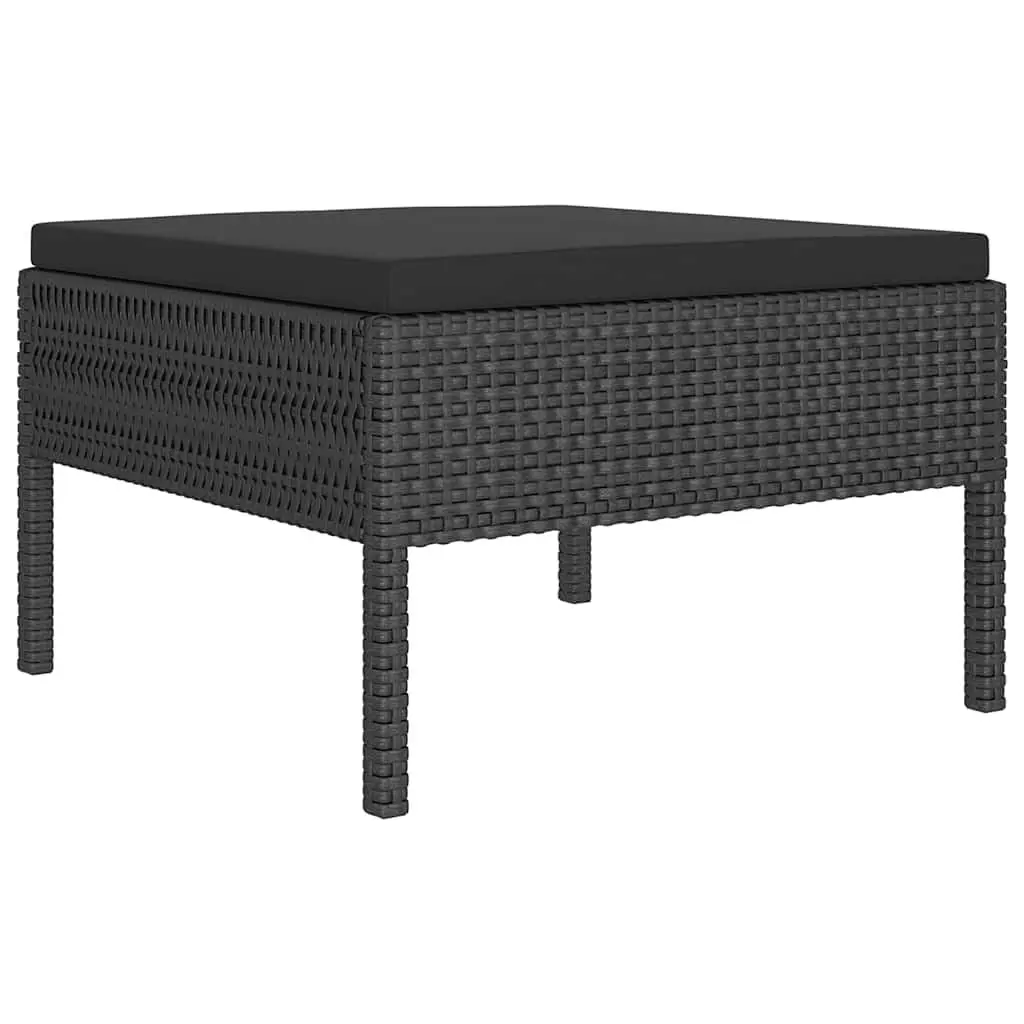 Garden Lounge Set Outdoor Patio Furniture 5 Piece Black Rattan