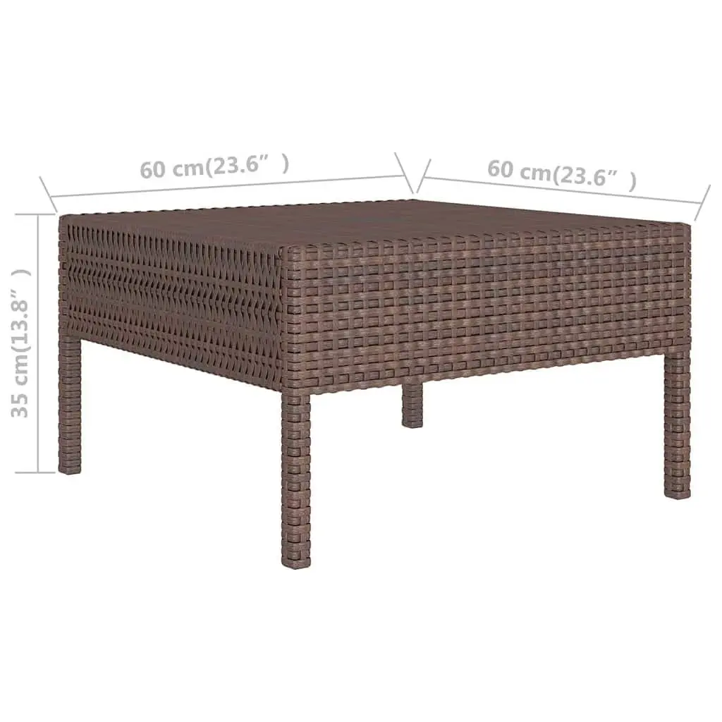 Garden Lounge Set Outdoor Furniture 6 Piece Brown Poly Rattan Patio Seating