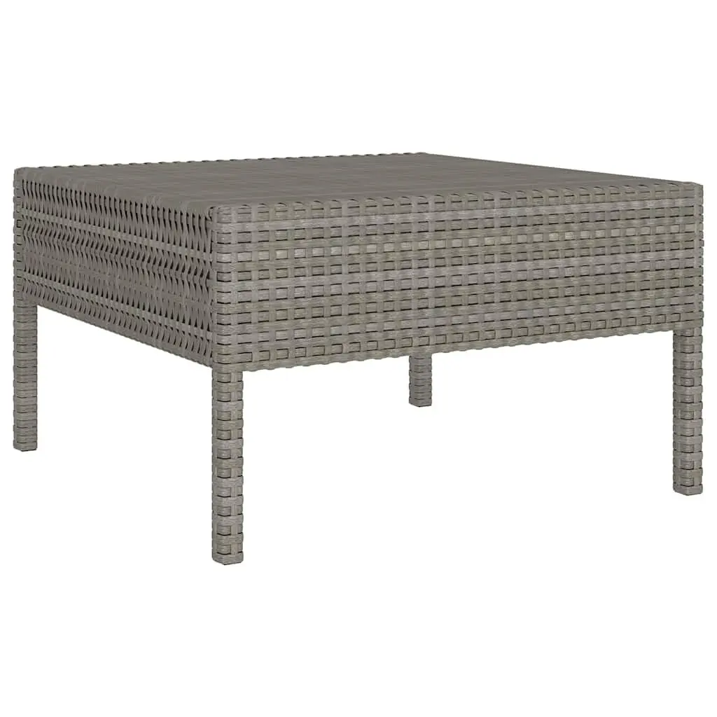 Garden Lounge Set 6 Piece Outdoor Furniture Grey Poly Rattan with Cushions