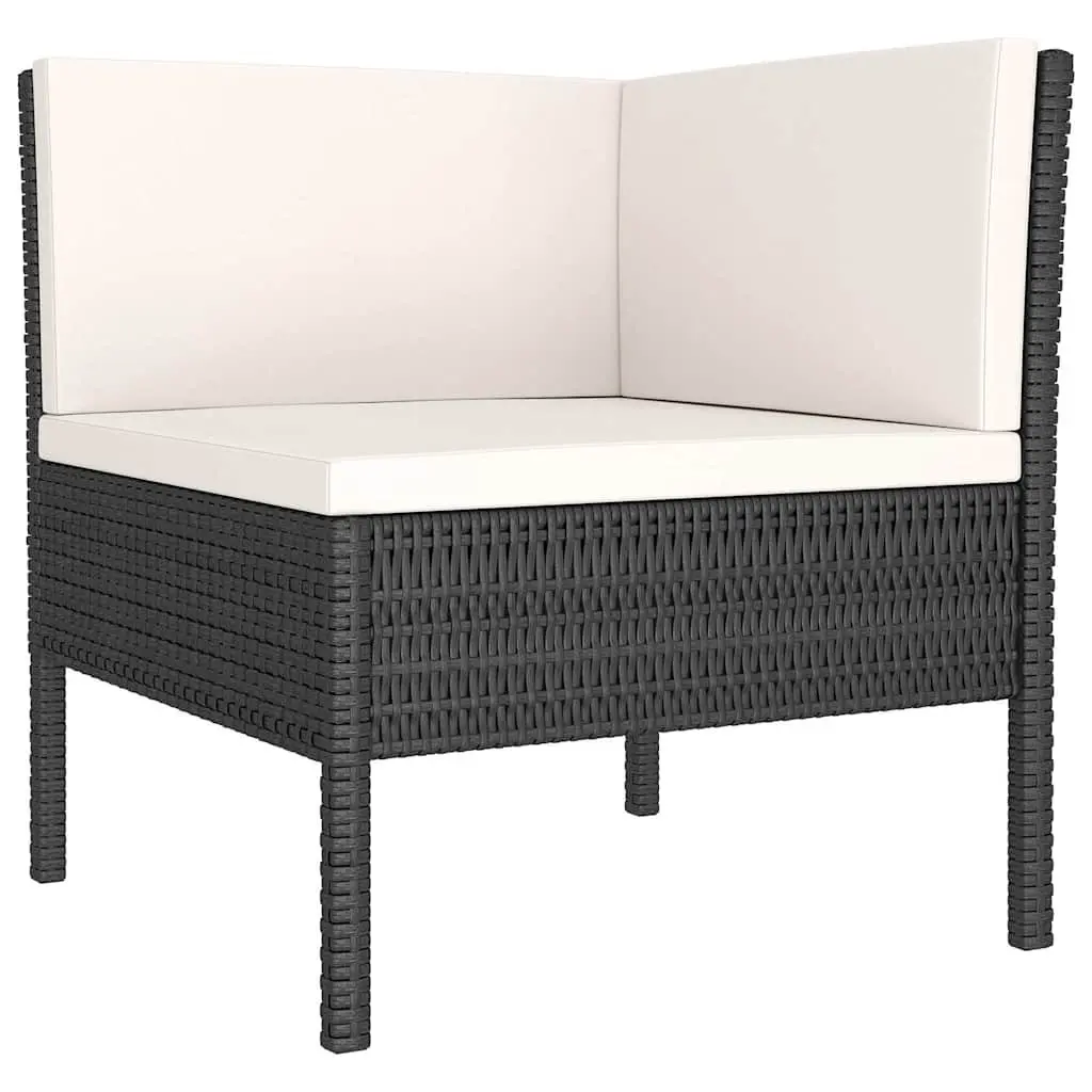 Garden Lounge Set 9 Piece Outdoor Furniture Rattan Black Patio Seating