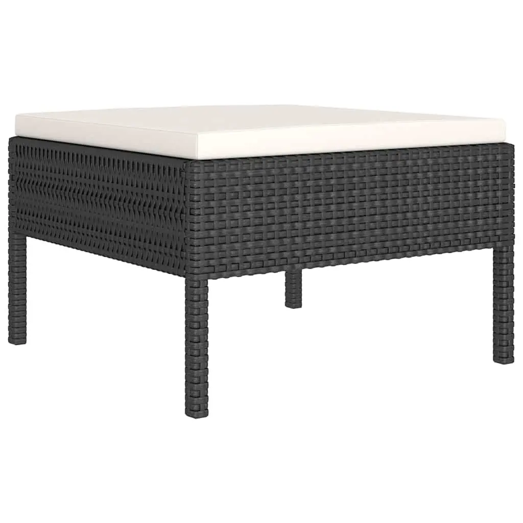 Garden Lounge Set 9 Piece Outdoor Patio Furniture Black Poly Rattan with