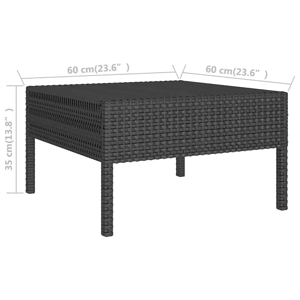 Garden Lounge Set 9 Piece Outdoor Patio Furniture Black Poly Rattan with