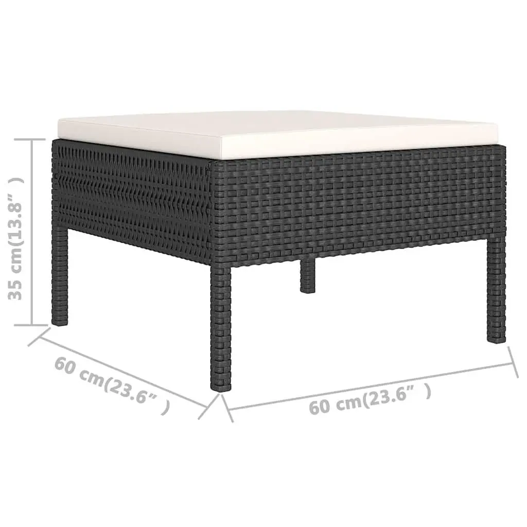 Outdoor Furniture Set 12 Piece Modular Seating Black PE Rattan Patio Sofa