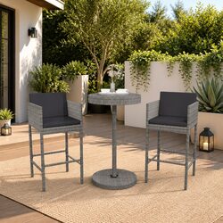 Comfortable and Reliable 3 Piece Outdoor Bar Set