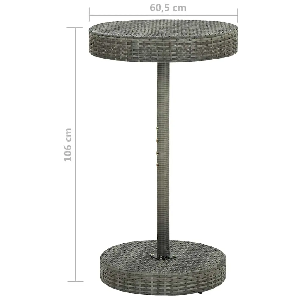3 Piece Garden Bar Set Outdoor Dining Table Stools Cushions Grey