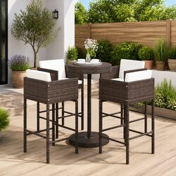 Comfortable Brown 5 Piece Outdoor Garden Bar Set