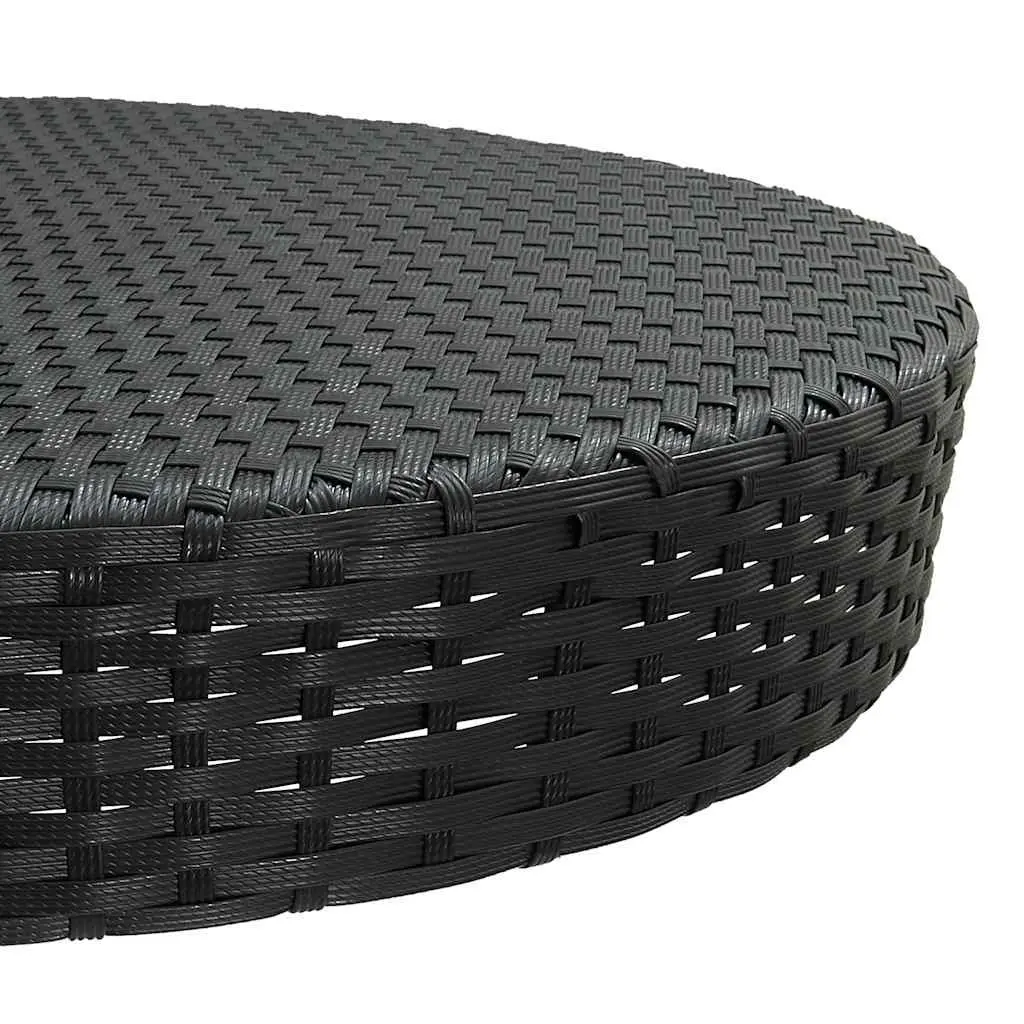 5 Piece Garden Bar Set Outdoor Rattan Bar Table Stools Cushions Black