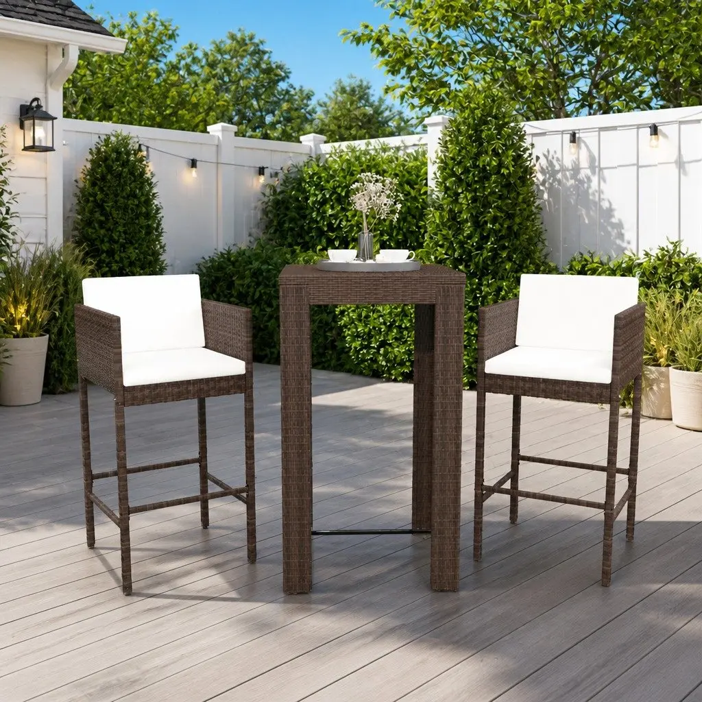 Garden Bar Set with Cushions