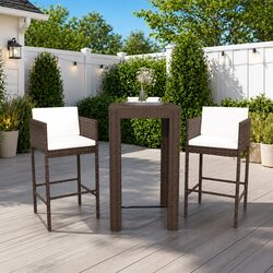 Comfortable and Reliable Garden Bar Set with Cushions
