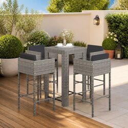 Comfortable and Practical 5 Piece Garden Bar Set