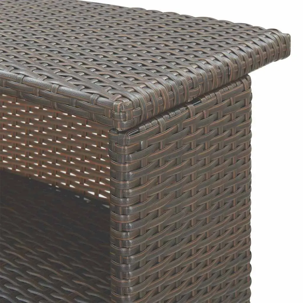 Garden Bar Set Outdoor Table Stools 3 Piece Brown
