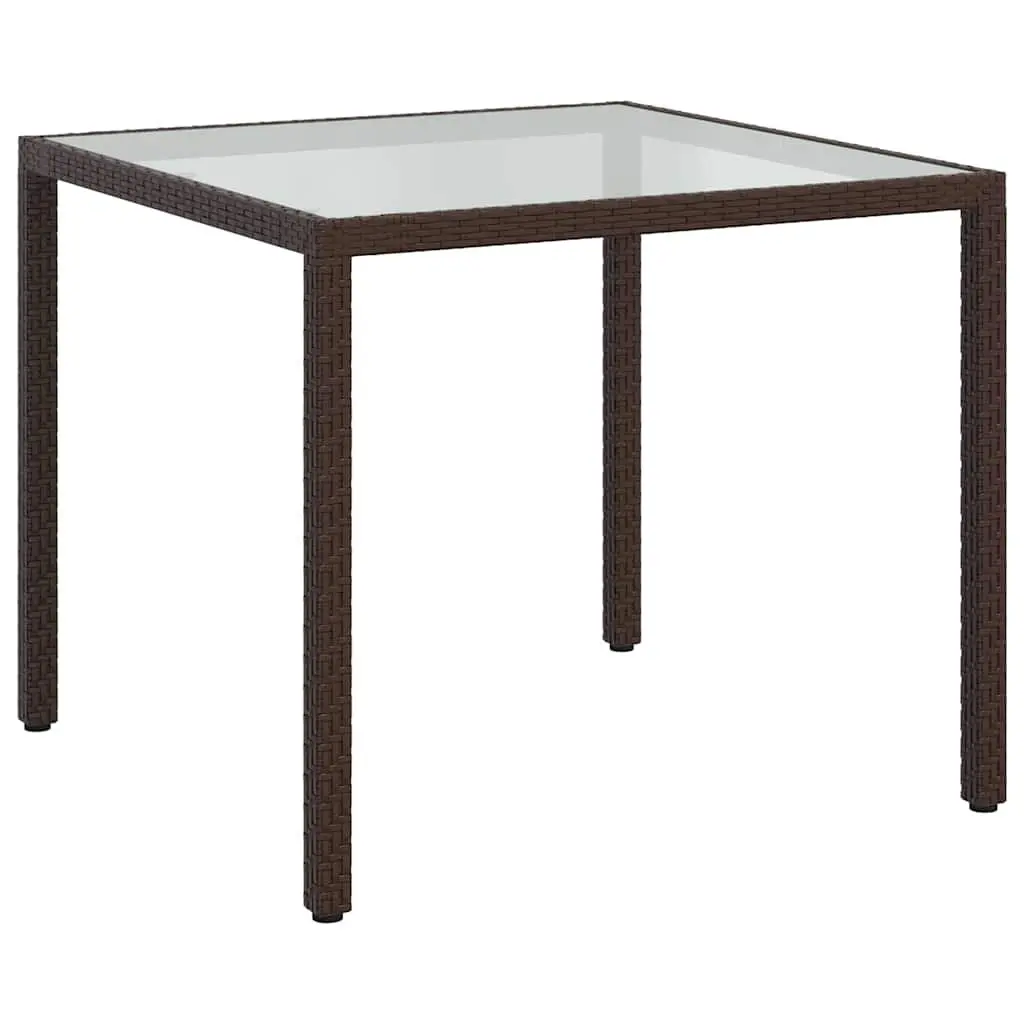 3 Piece Outdoor Dining Set Brown Rattan Garden Furniture Table Chairs