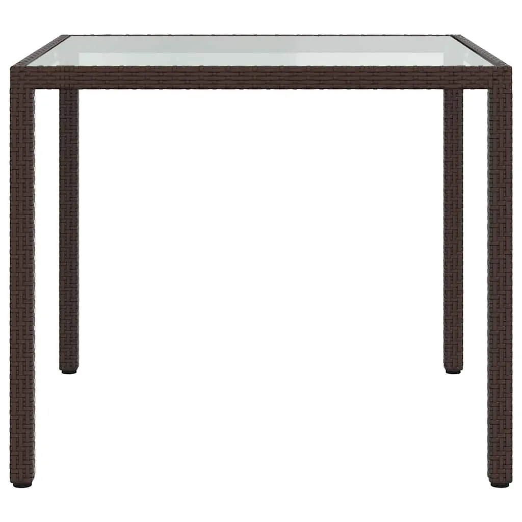 3 Piece Outdoor Dining Set Brown Rattan Garden Furniture Table Chairs