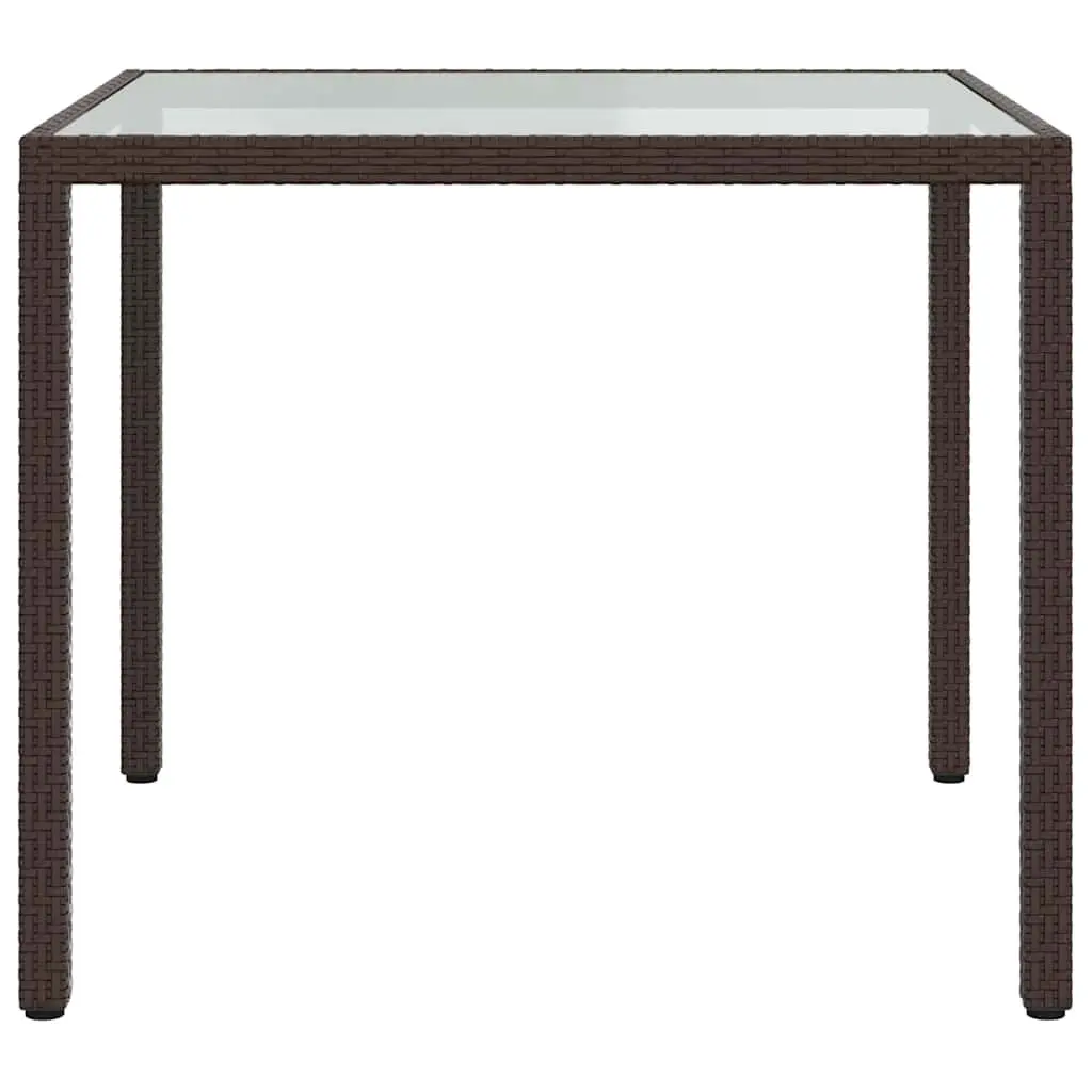 3 Piece Outdoor Dining Set Brown Rattan Garden Furniture Table Chairs