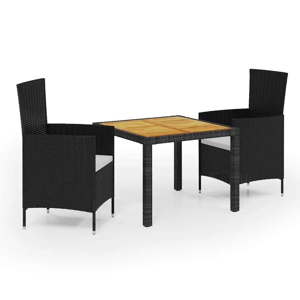 Black Poly Rattan Outdoor Dining Set