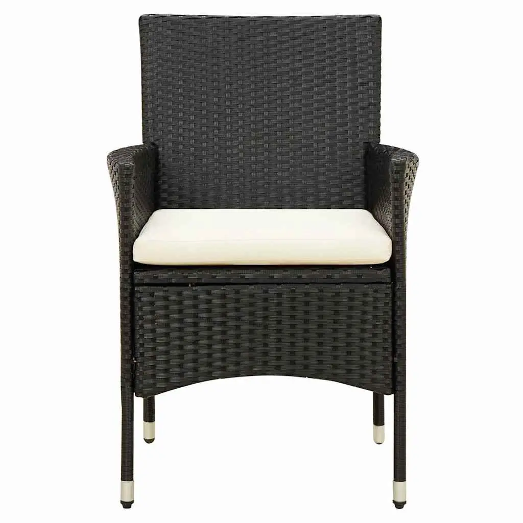 Black Poly Rattan Outdoor Dining Set