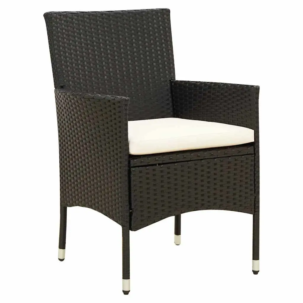 Outdoor Dining Set 5 Piece with Cushions Poly Rattan Steel Frame Garden