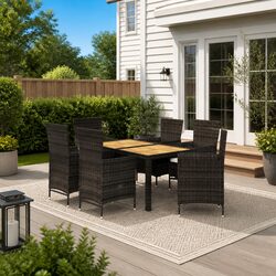 Comfortable 7-Piece Outdoor Dining Set with Easy Maintenance