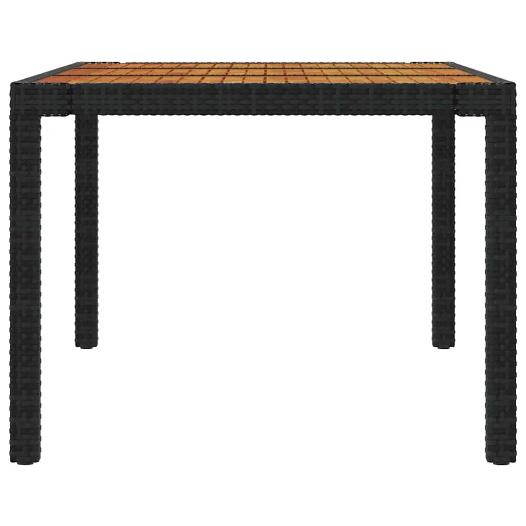 Outdoor Dining Set 7 Piece Garden Furniture Poly Rattan Black with Cushions
